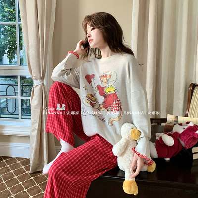 睡衣女款春秋季2025长袖卡通新款