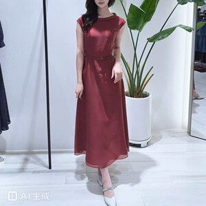 26年夏季新款韩版气质优雅时尚轻奢通勤收腰显瘦无袖A字连衣裙