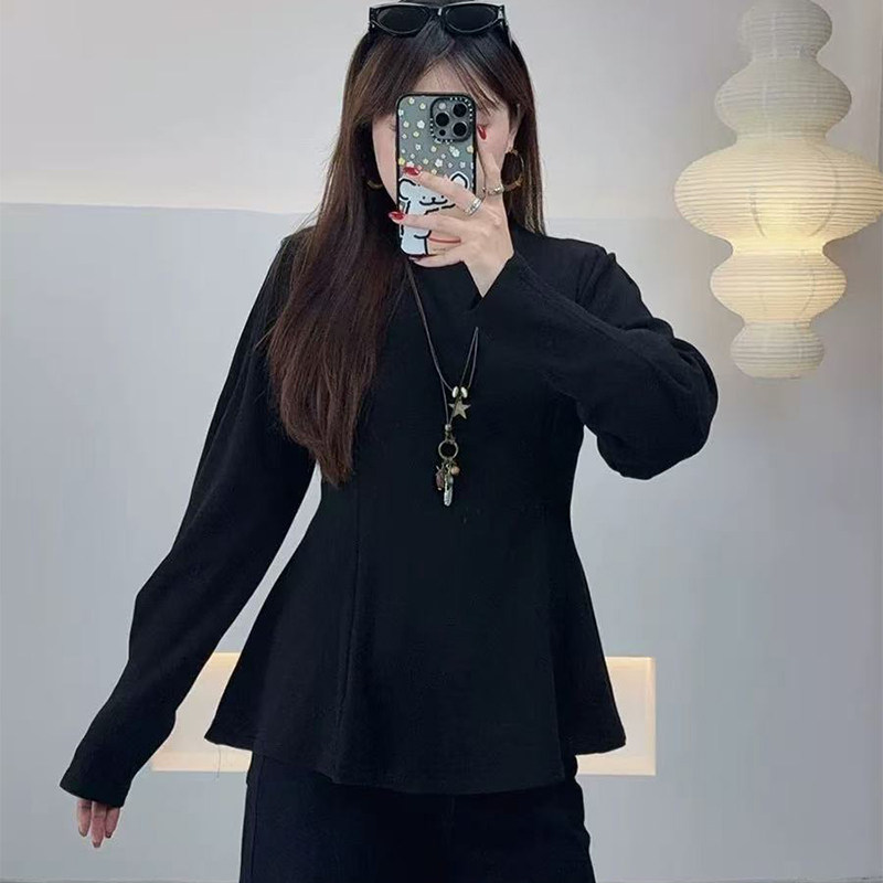 德绒大码灰色半高领打底衫女秋冬新款胖mm显瘦遮肉设计感内搭上衣,女装/女士精品,大码内搭,淘宝优惠券,粉丝福利购,淘宝优惠卷