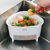 日本进口厨余垃圾桶厨房水槽沥水架家用立式 水池剩菜残渣篓果皮篮