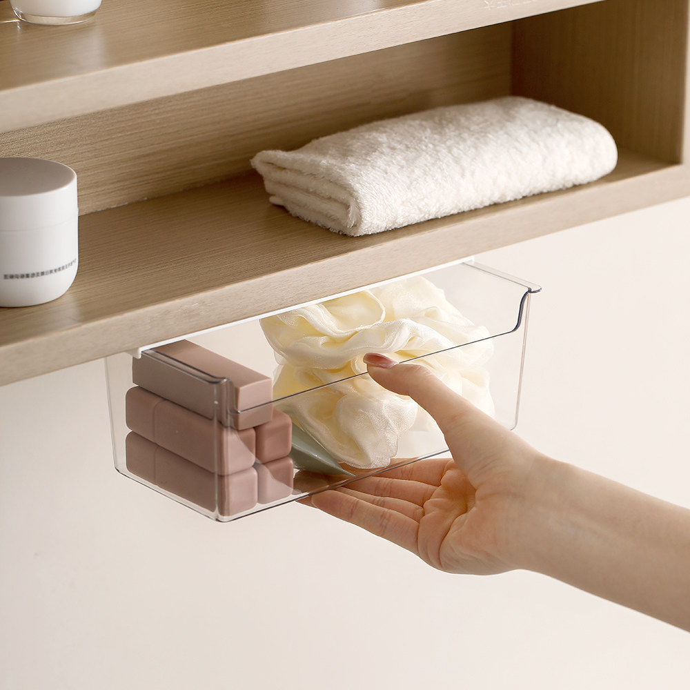 镜柜下抽屉式收纳盒10cm棉签卸妆棉发卡发圈透明分层整理置物架子,收纳整理,镜柜收纳盒,淘宝优惠券,粉丝福利购,淘宝优惠卷