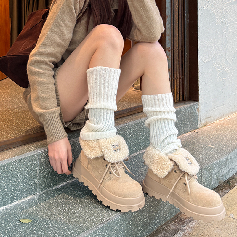 【小发喵】两穿翻盖厚底雪地靴女冬季爆款加绒保暖棉鞋防滑马丁靴