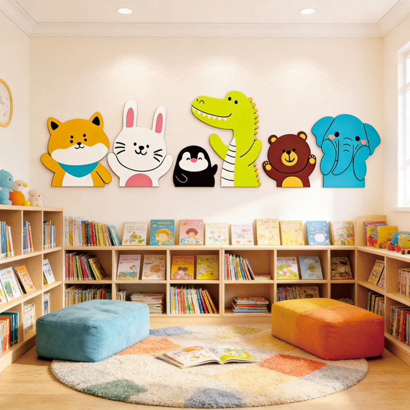 儿童房间墙面软装饰画男女孩娱乐区布置床头幼儿园教室环创3d贴画
