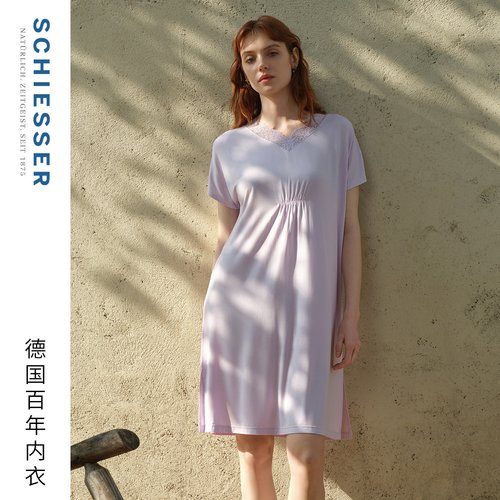 舒雅女士莫代尔连衣裙家居睡裙