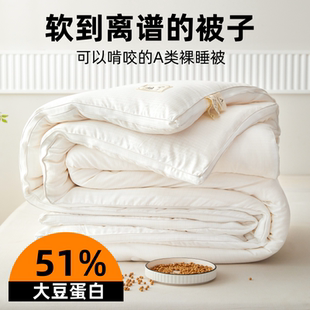 A类全棉纯棉大豆纤维被子春秋四季 被芯加厚冬被单人学生双人棉被