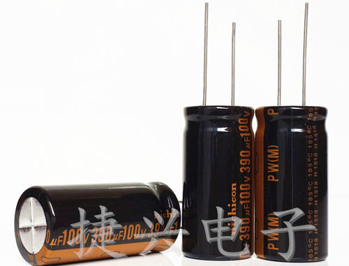 100V390UF 全新音频功放 滤波电解电容 390UF100V 体积：18*35