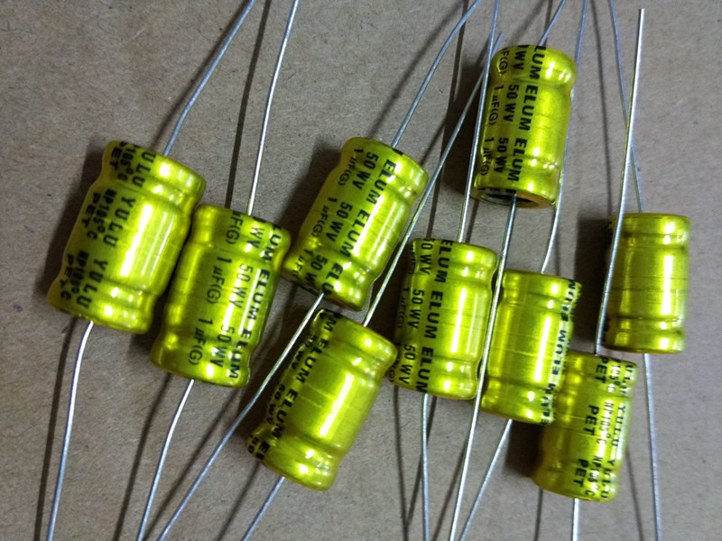 50V1UF ELUM 无极轴向卧式 中高音分频器 电解电容 1UF50V 10X17
