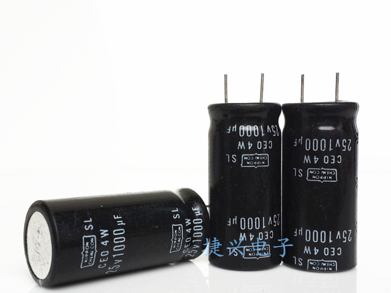 进口日本化工SL 音频电解电容 25V1000UF 1000UF25V 体积：16*36