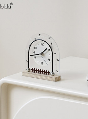 满得达玄关摆台式时钟装饰摆件客厅电视柜拱形中古风创意座钟