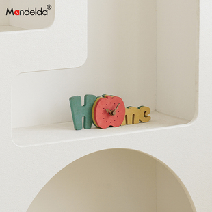 满得达创意时钟摆件客厅玄关电视柜装 钟表座钟 饰品桌面摆台式