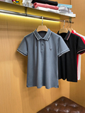 2024春夏珠地丝光棉翻领短袖T恤QT2031-6601-P100，男装Polo衫，钱塘6020-1