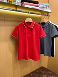 2024春夏珠地丝光棉翻领短袖T恤QT2031-6601-P100，男装Polo衫，钱塘6020-1