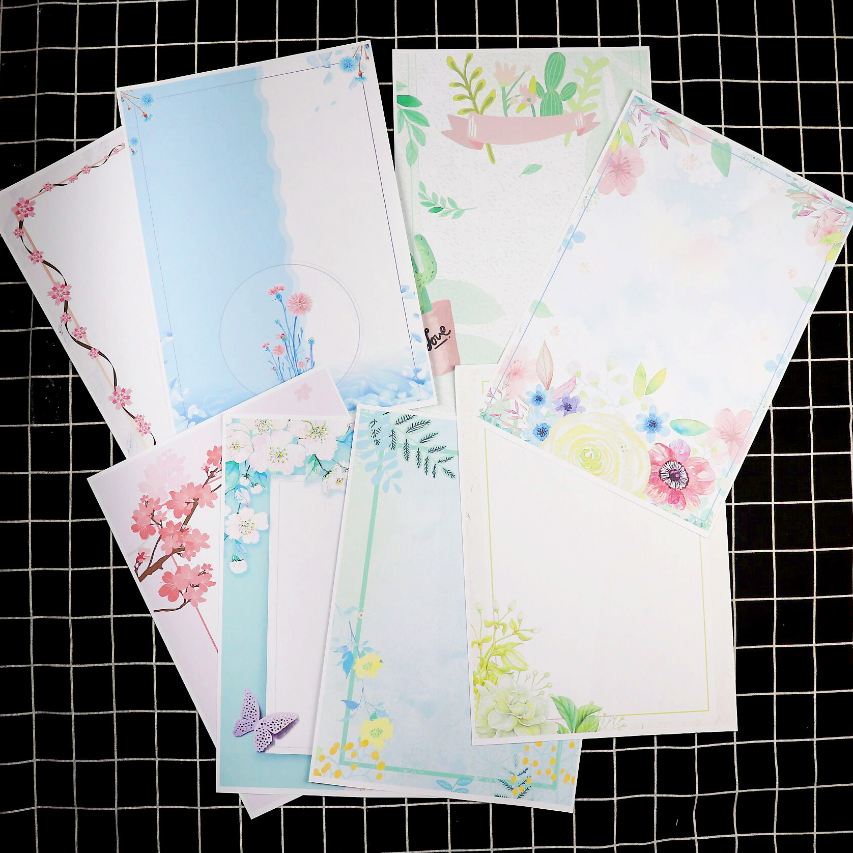 a4花边打印纸空白无横线活动稿纸感谢信笺浪漫成长册创意展示纸