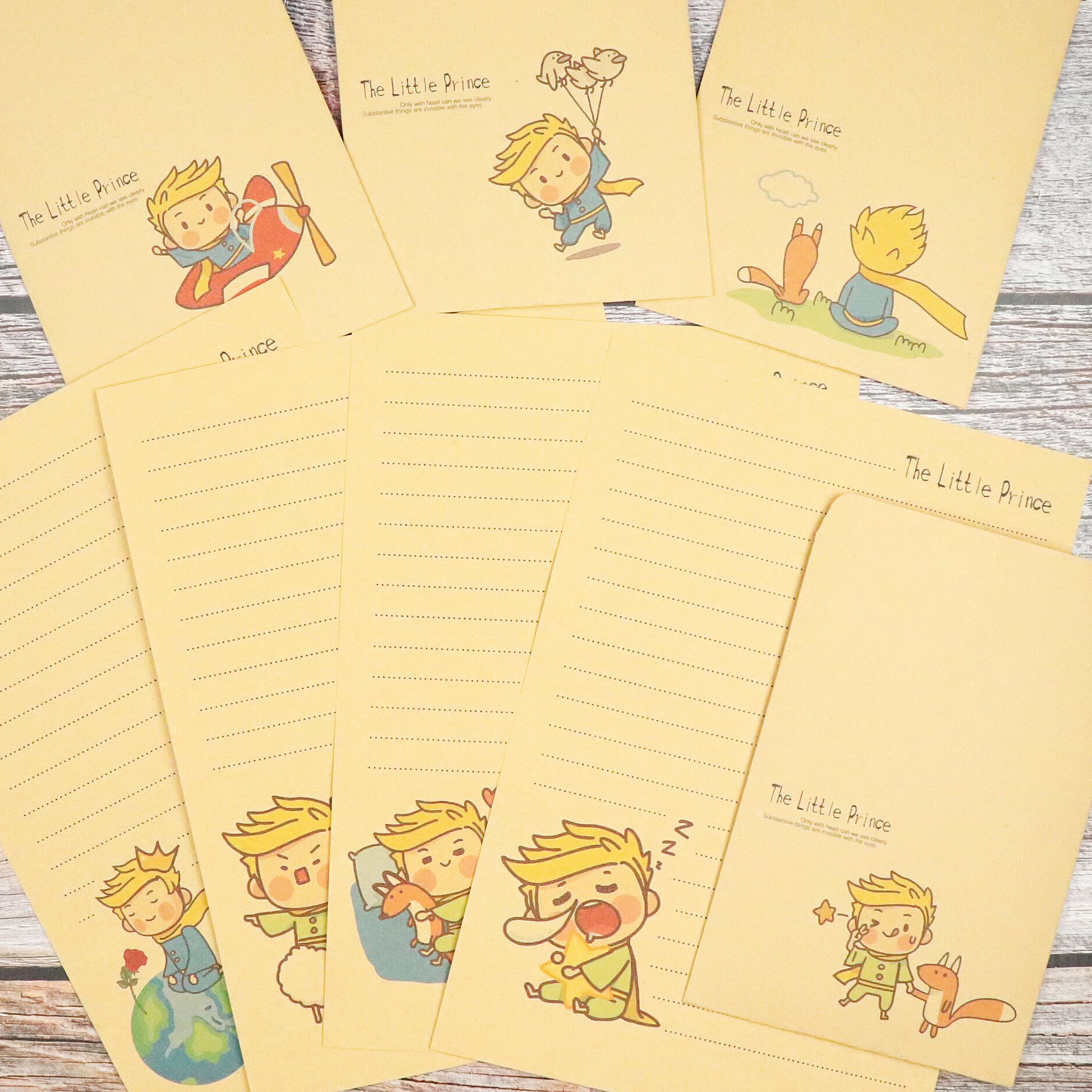 创意可爱卡通表情小王子简约信纸