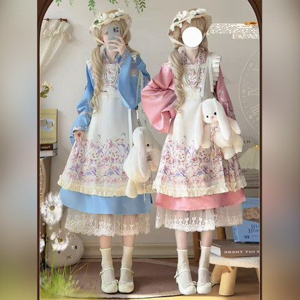 婉若亭原创大明少女琵琶袖交领马面裙套装汉洋折衷洛丽塔日常秋冬
