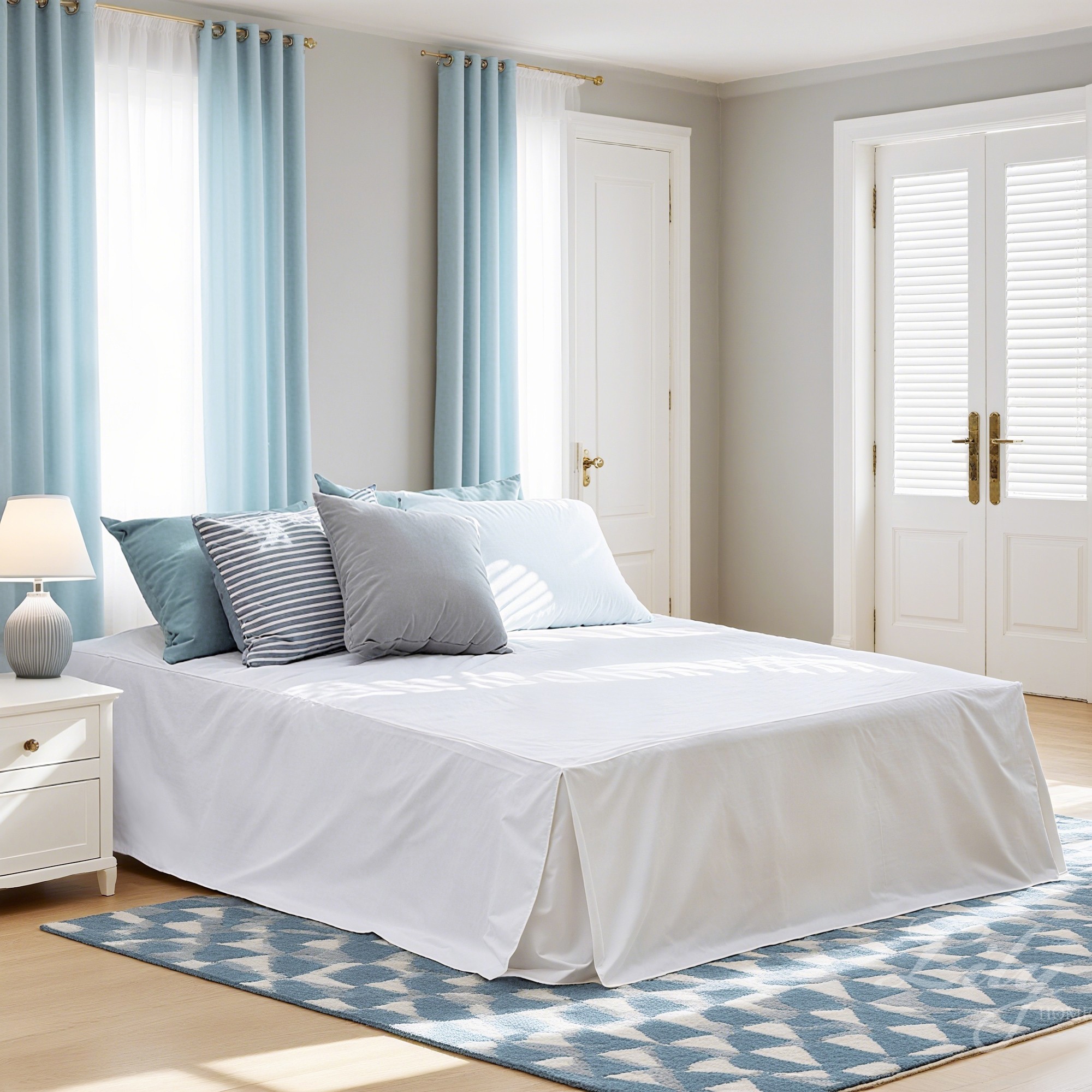 满天星 美式全棉贡缎白色外贸床单床裙床罩出口原单 包邮可定制