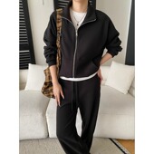 加绒卫衣 慵懒松弛感立领外套阔腿裤 今年流行特惠司南 万搭基础款