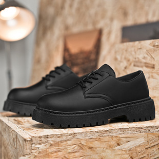 今年流行特惠跨境大头德比鞋 百搭休闲英伦风厚底增高黑色小众街拍