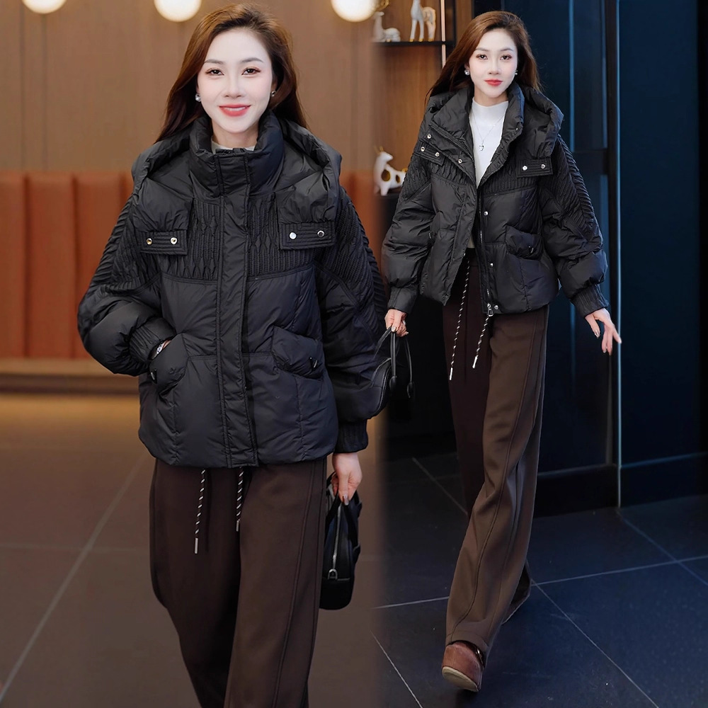 今年流行特惠时尚连帽羽绒服女2025冬季新款洋气宽松面包服加厚