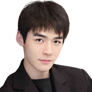 假发男短发全真人发时尚帅气自然短直发中年男士平头寸头假发头套