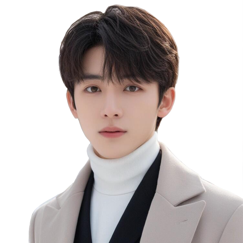 假发男短发韩式帅气微分碎盖全头套全真人发蓬松自然时尚男士头套