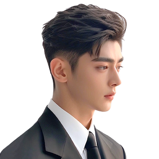 假发男士背头短发隐形补发片自然蓬松头顶假发片全真人发轻薄透气