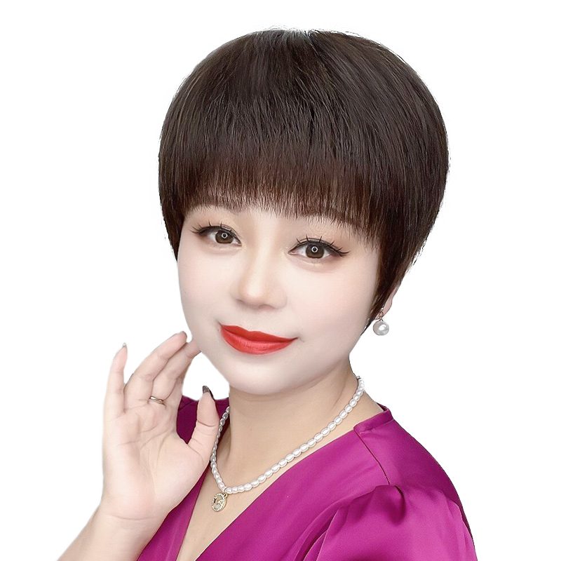 优丽卡中自然假发套减龄