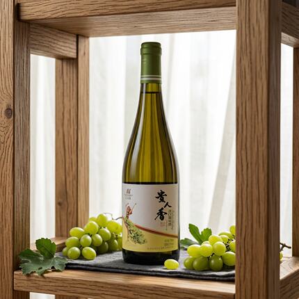 甘肃红桥庄园贵人香冰酒甜型葡萄酒晚收白葡萄红酒750ml两支包邮