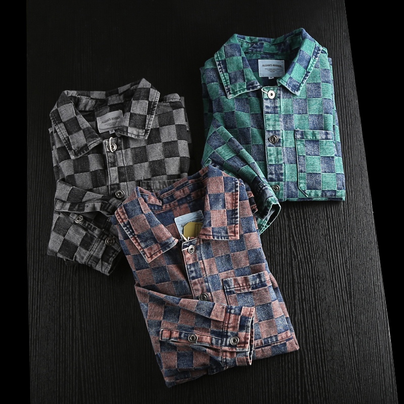 翻领长袖加厚衬衫个性百搭