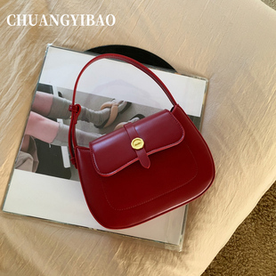 韩版 秋冬百搭马鞍包休闲单肩斜挎包 小众ins百搭手提包女2005新款