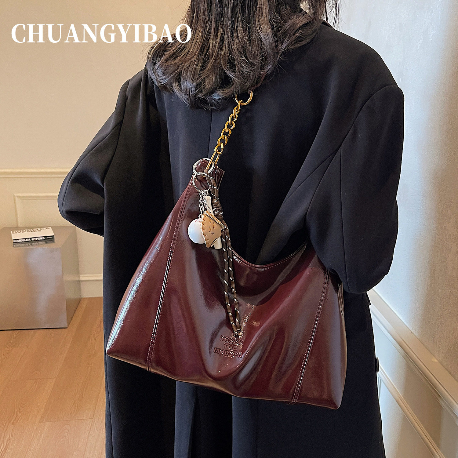 大容量腋下托特包包女式2026新款轻奢小众高级感通勤百搭红色婚包,箱包皮具/热销女包/男包,腋下包,淘宝优惠券,粉丝福利购,淘宝优惠卷