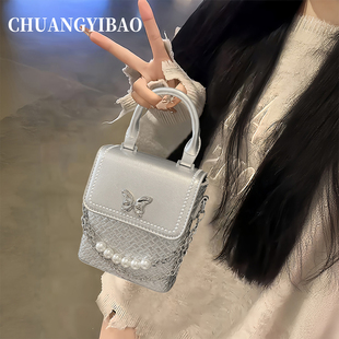 单品链条手机包迷你百搭单肩斜挎包 高级感洋气手提小包女2025新款