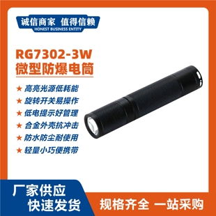 3W微型防爆电筒消防照明3W专用电筒USB充电红光定位电筒 RG7302