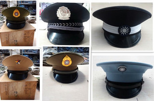 北伐军大檐帽民国军官帽美式国民军官帽军阀大檐帽黑色大盖帽影视