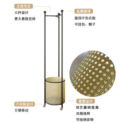 挂衣架落地卧室隔夜衣收纳室内晾衣架移动不占空间转角衣帽架家用