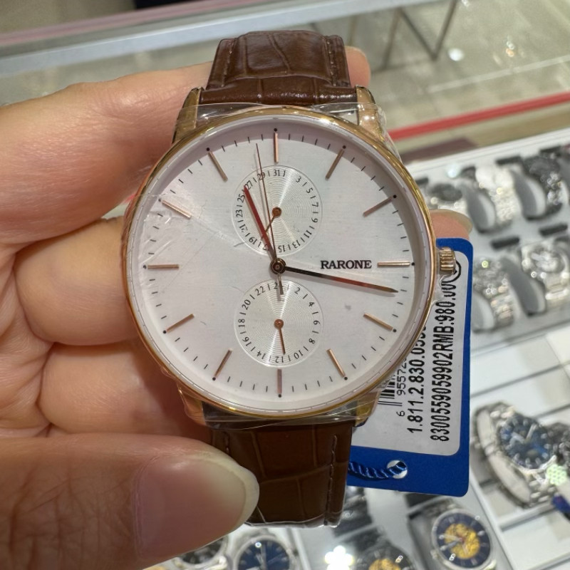 特惠RARONE雷诺手表 男士皮带腕表 多功能休闲防水石英表8300559
