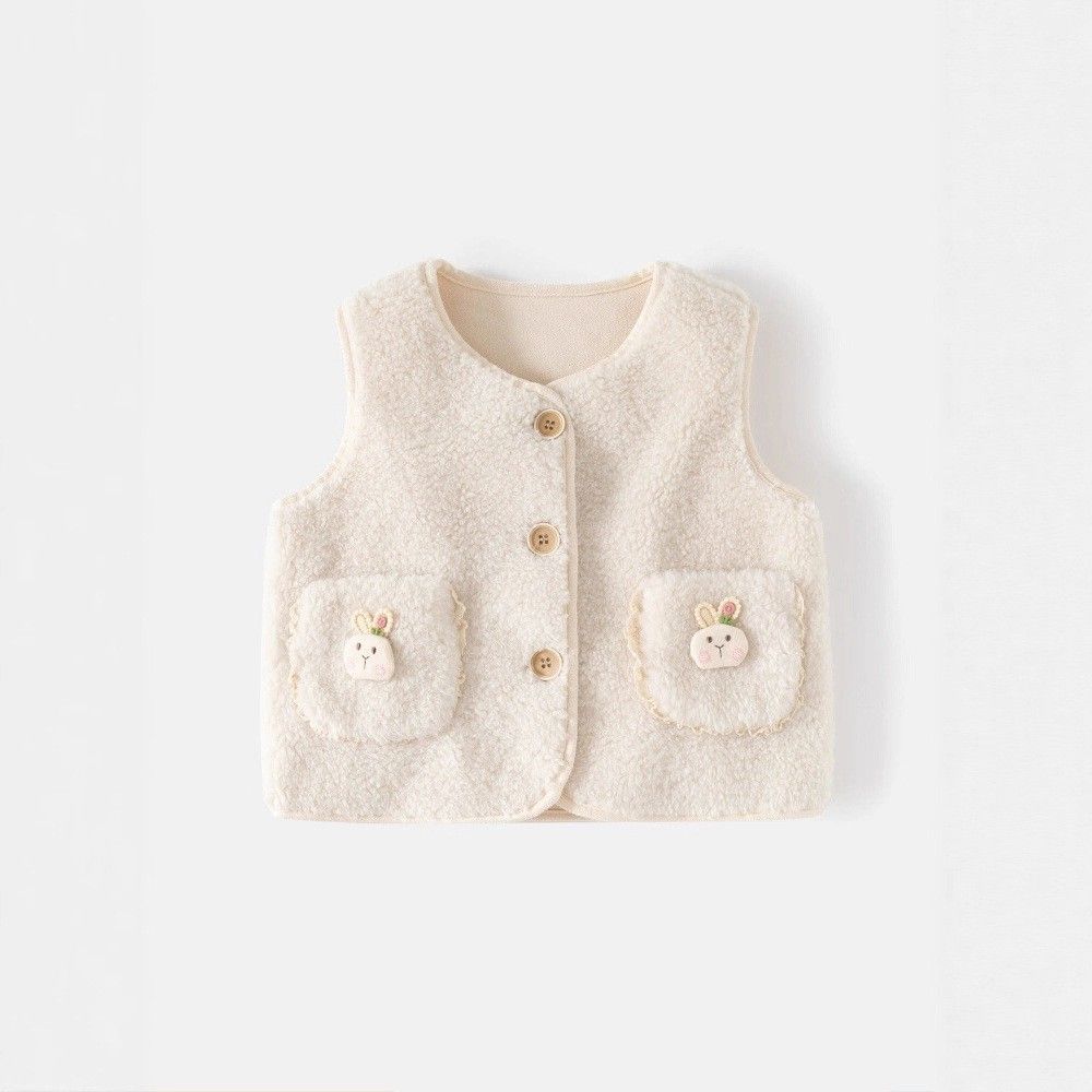 女童羊羔绒马甲秋冬季洋