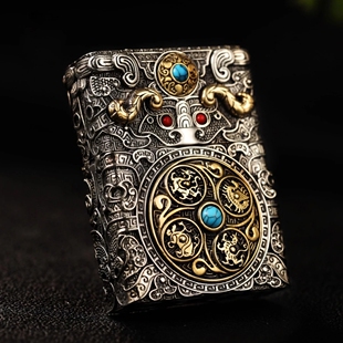 国潮重盔甲防风打火机手工煤油复古高档砂轮个性创意礼品送男朋友