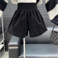 The 2025 autumn new corduroy three-part puffy shorts, casual pants, wide-leg pants, high-waisted loose and casual ladies' trend thumbnail 5