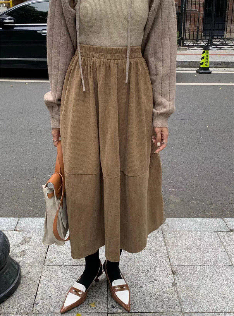 中长裙A字裙韩版A型半身裙时尚