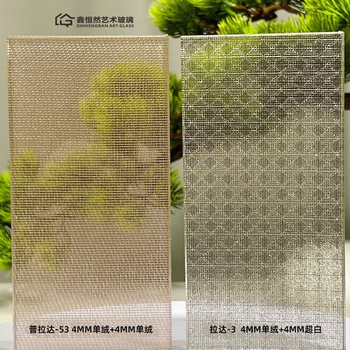 工厂定制双层夹胶夹丝钢化腰线玻璃移门屏风隔断背景入户玄关护栏
