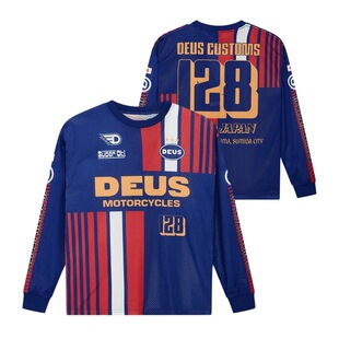 25秋冬新款DEUS长袖摩托车越野服速干T恤透气网眼上衣赛车服骑行