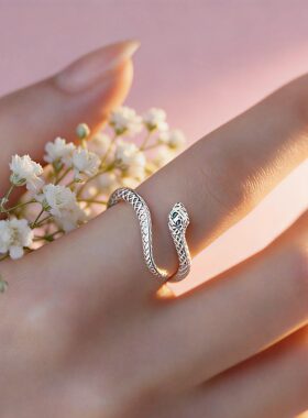 灵蛇开口镂空轻奢女戒新款