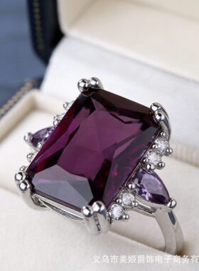 美姬方糖锆石百搭戒指