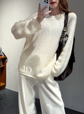 CJZP询价私信2025秋冬新款100%山羊绒康赛妮特种纱线圆领针织衫