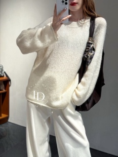 CJZP询价私信2025秋冬新款100%山羊绒康赛妮特种纱线圆领针织衫