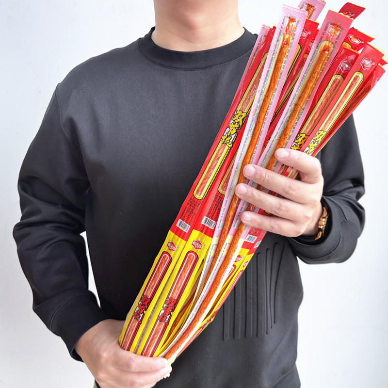 旺兴园双节棍长辣条调味面制品超长素牛筋麻辣小吃儿时牛筋辣条图片