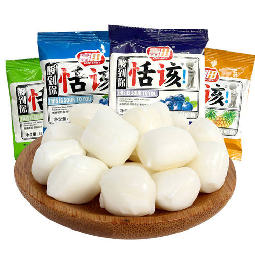 富田恬该酸到你酸软奶糖酸胶质糖水果味怀旧休闲糖果解馋小零食
