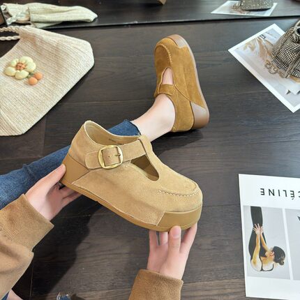 增高7CM2026春夏季新款增高凉鞋时尚休闲透气百搭厚底鞋勃肯单鞋