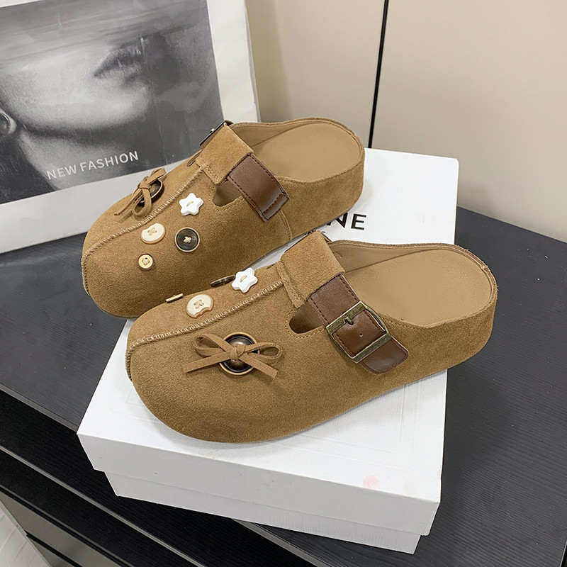 复古内增高勃肯鞋女原创新款春季一脚蹬单鞋软厚底包头半拖鞋潮,女鞋,包头拖,淘宝优惠券,粉丝福利购,淘宝优惠卷